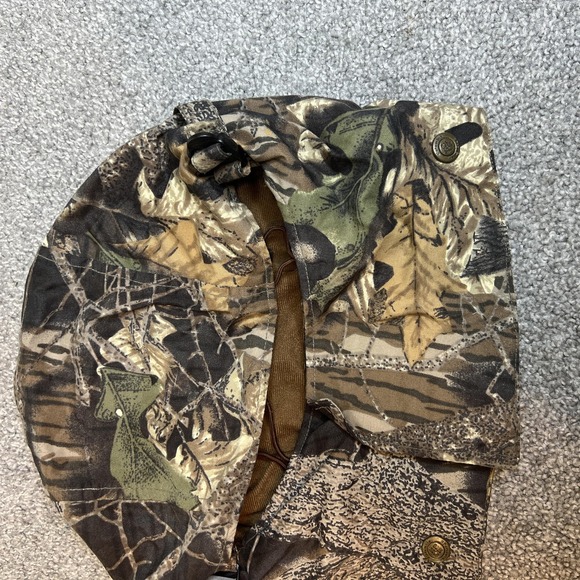 LL Bean Hood Mens One Size Camo Fleece Lined Snap On Hunting Jacket Accessory - Picture 4 of 9